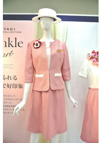 ハイクラスのおもてなし♪バイカラーの上品華やか　事務服