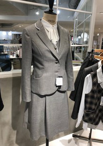 千鳥柄で立体感のあるシルエット　ストレッチレディースジャケット　制服