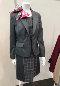 ◇計算された切替の美スタイルワンピース×ジャケット受付事務服