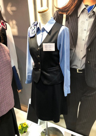 新品☆11号M黒系ストライプ柄♪ベストスーツ事務服スカート2種付♪〇G399 通年]ベスト[ストレッチ/ストライプ](34-AV1291) | 株式会社ボン